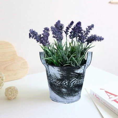 Plantes artificielles Pots en métal Vintage Maison & Jardin - Maison et Plus