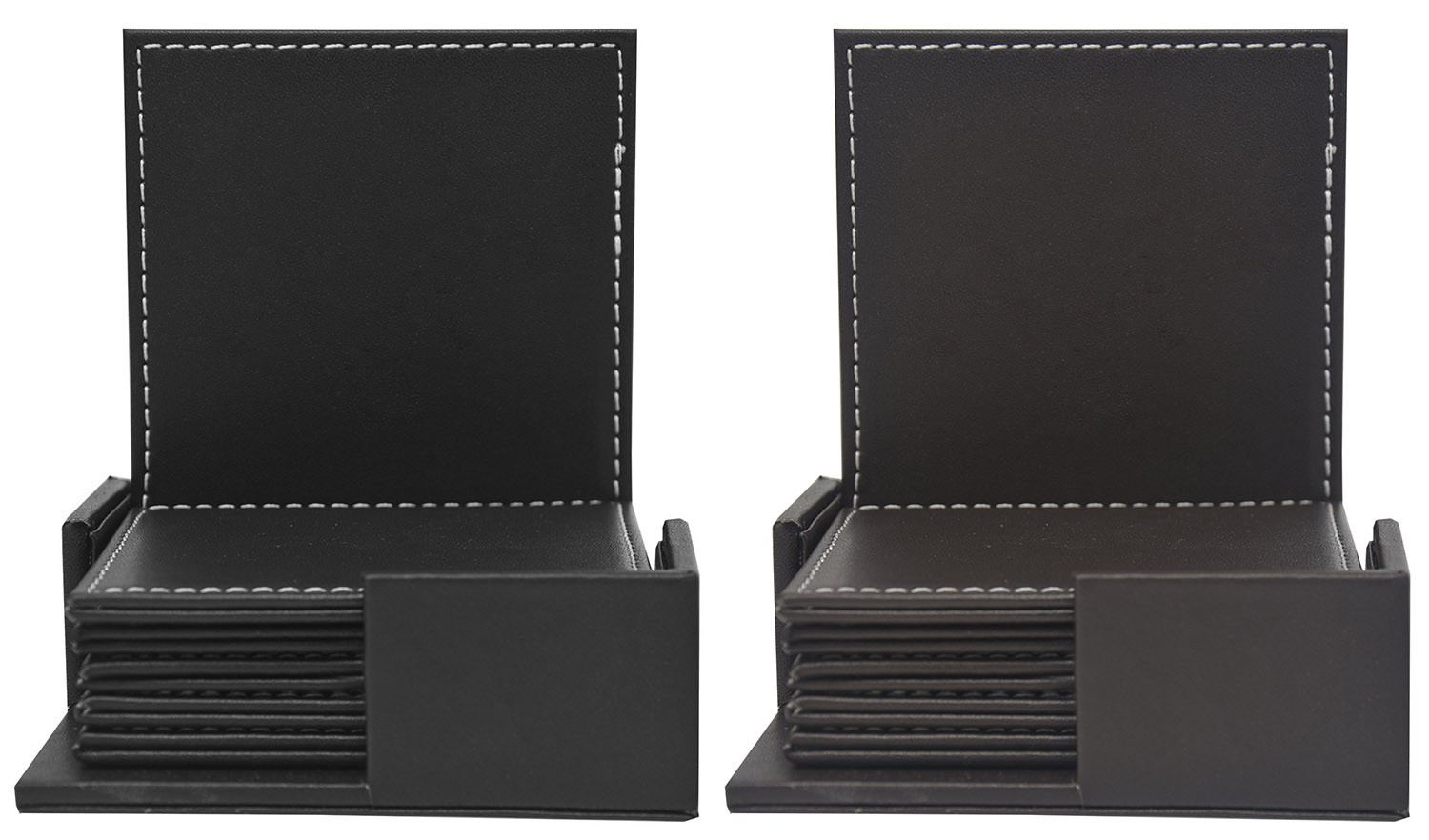 Sous-verres carré en simili-cuir avec support jeu de six unités de la Maison et de la plus
