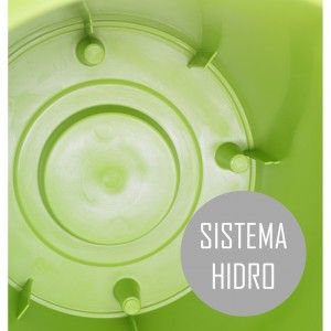 Maceteros Int/Ext. Grandes de PVC, Verde 40L, Circular Hidro-riego,38x38x51cm