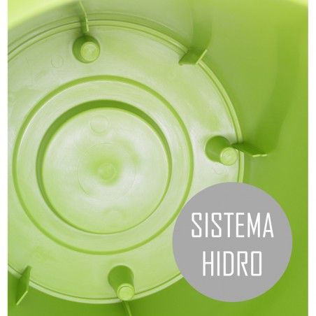 Maceteros Int/Ext. Grandes de PVC, Verde 40L, Circular Hidro-riego,38x38x51cm