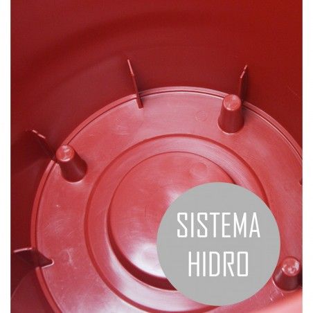 Maceteros Int/Ext. Grandes de PVC, Rojo 40L, Hidro-riego,38x38x51cm