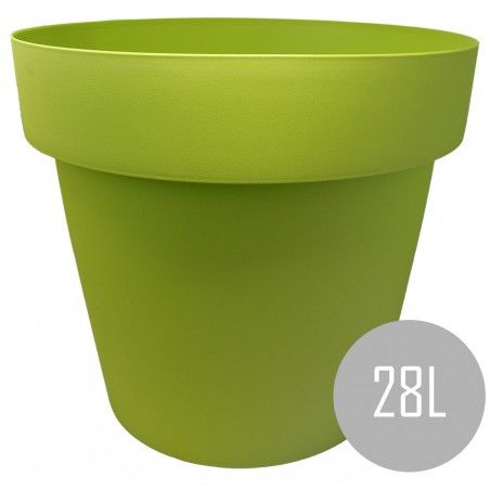 Maceteros Int/Ext. Grandes de PVC, Verde 28L, Hidro-riego, 40x40x34cm