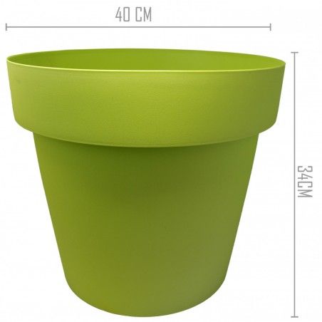 Maceteros Int/Ext. Grandes de PVC, Verde 28L, Hidro-riego, 40x40x34cm