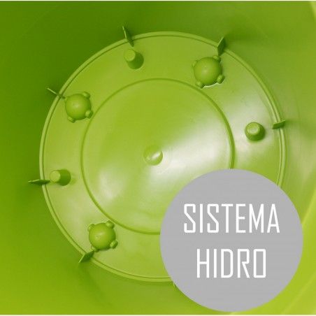 Maceteros Int/Ext. Grandes de PVC, Verde 28L, Hidro-riego, 40x40x34cm