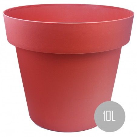 Pots, Int/Ext. Large PVC, Red 10L, Hydro-irrigation,30x30x23,5cm