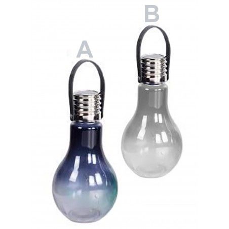 La luce solare Decorazione a Forma di Lampadina, vetro Materiale 9X9X17cm
