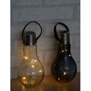 La luce solare Decorazione a Forma di Lampadina, vetro Materiale 9X9X17cm