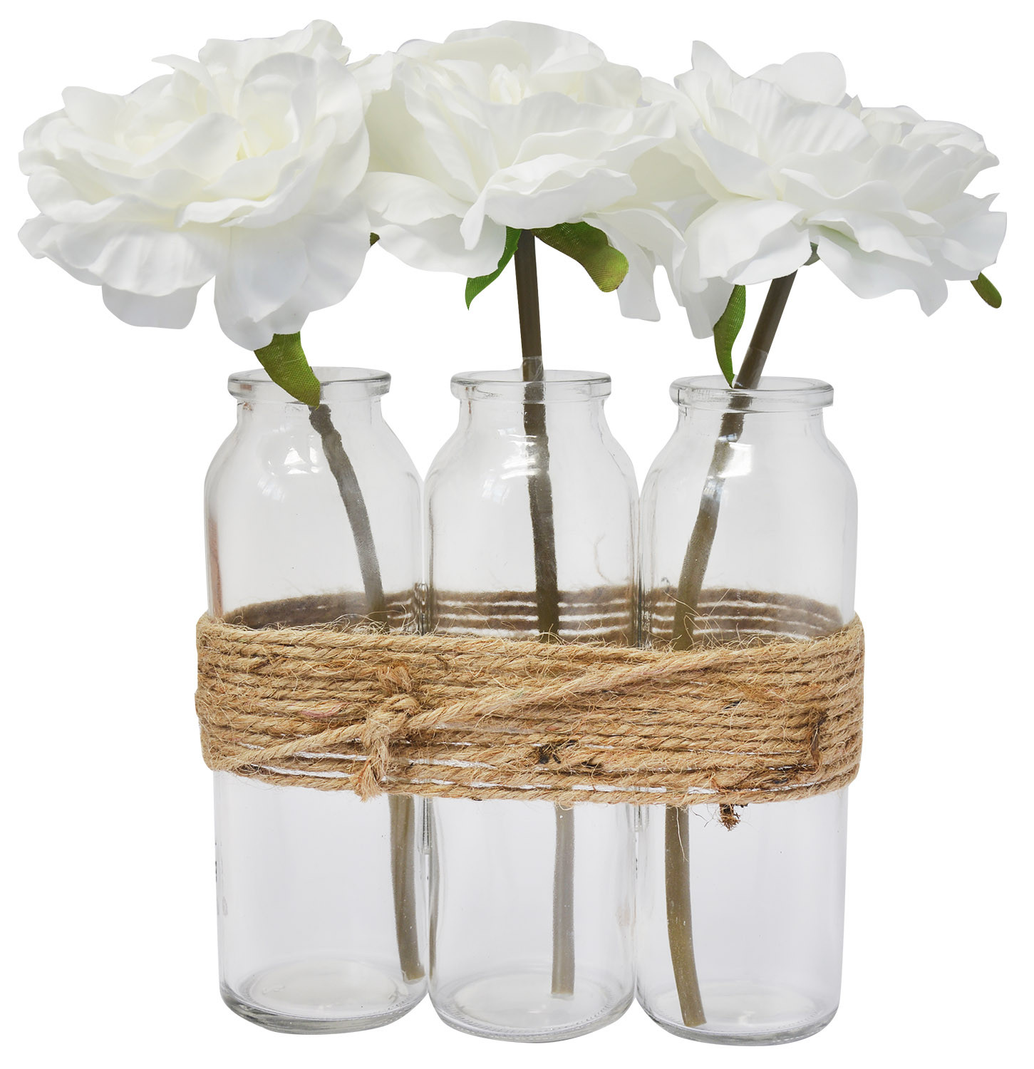 Jardinières Décoratives Élevée d'Intérieur, Fleurs Artificielles, Blanc Vase, Décoration, Moderne/Vintage, 23X16cm
