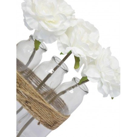 Jardinières Décoratives Élevée d'Intérieur, Fleurs Artificielles, Blanc Vase, Décoration, Moderne/Vintage, 23X16cm