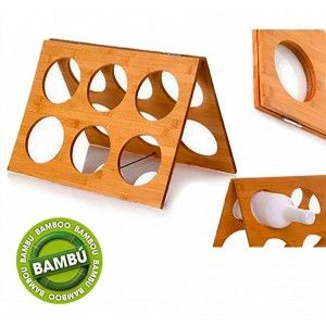 Bottiglia di bambù pieghevole (35.5x25) 6 bottiglie 