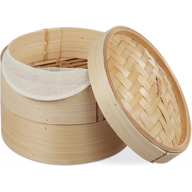 Vaporera de Bambú para cocer todo tipo de alimentos al vapor. 25,4XH 16cm