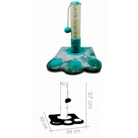 Arbol para gato con forma de Huella, color azul 33X33X37cm
