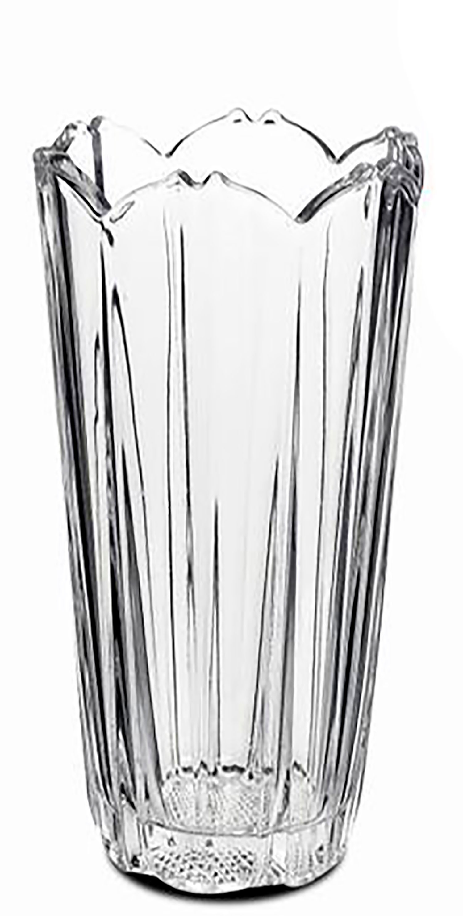Jarrón decorativo Corolla de Cristal, color Transparente. Diam 12X23cm