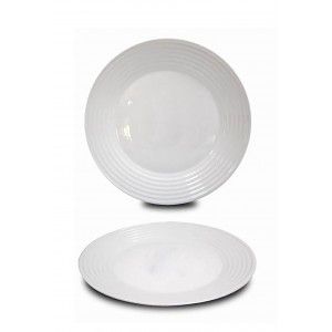 Plato Llano Ø27 cm Blanco en set de 4, Vajilla Resistente y Elegante.