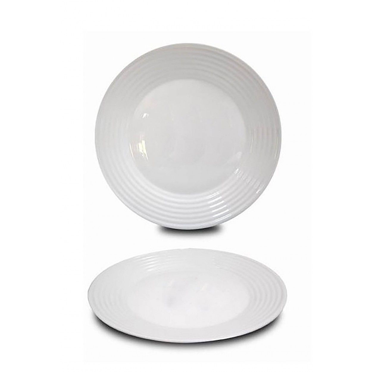 Plato Llano Ø27 cm Blanco en set de 4, Vajilla Resistente y Elegante.