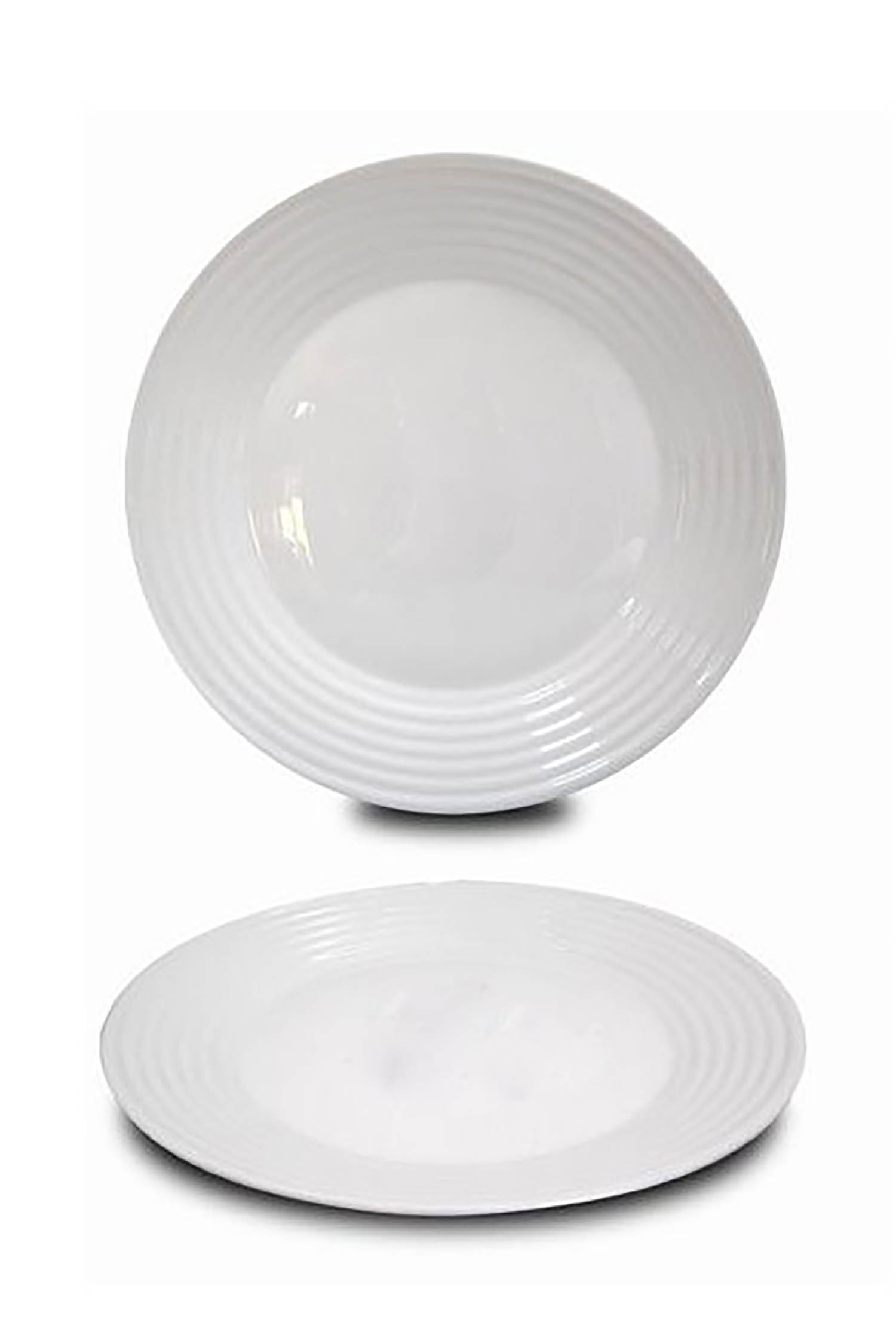 Plato Llano Ø27 cm Blanco en set de 4, Vajilla Resistente y Elegante.