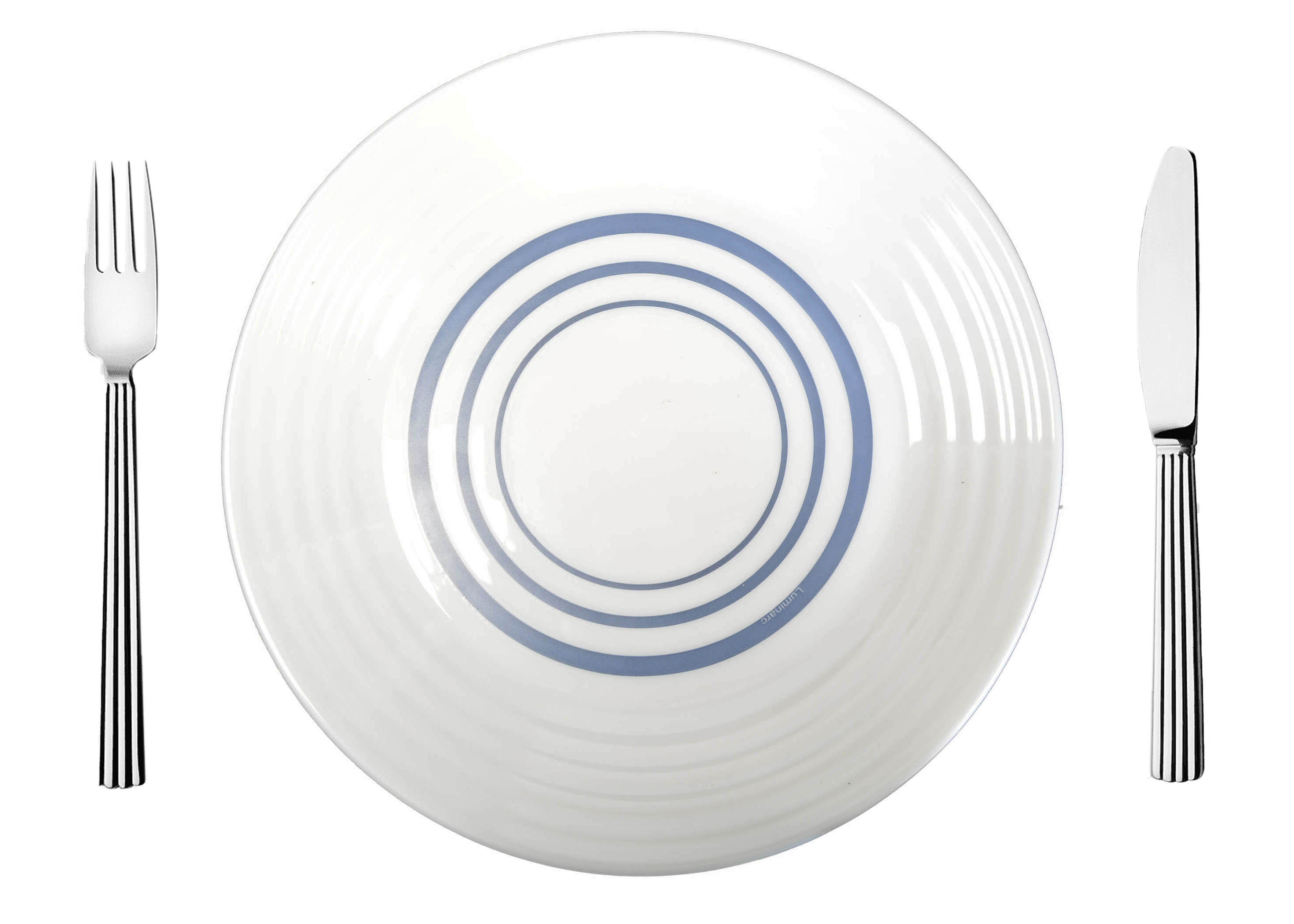 Plato para Postre, Hondo o Llano, Diseño Original, Vajilla Blanca y Azul