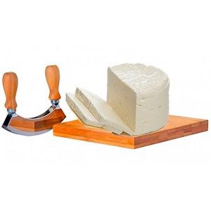 Tabla para cortar queso en madera de bambú con cortador (19.5x19.5x2) 