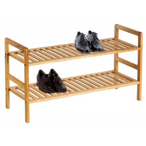 Zapatero 2 baldas nogal (71x26x40cm) 