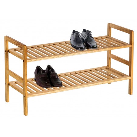 Shoe rack 2 shelves walnut (71x26x40cm) 