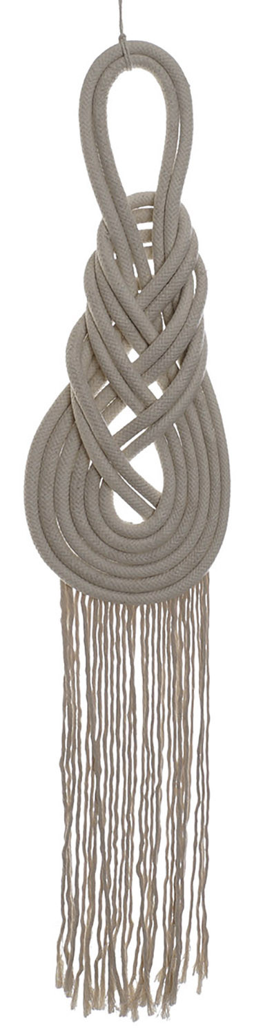 Decoración de Pared Colgante, para Salón/Dormitorio, de Algodón, Ambiente Marinero, Forma de Nudo con Flecos. 22x100cm