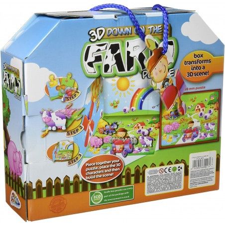 Puzzle 3D Farm con maletín para Niños, 45 piezas, Juegos Infantiles.