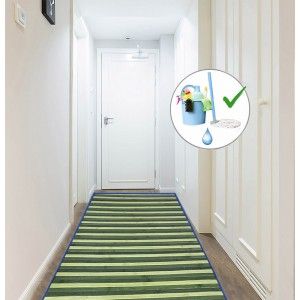 Tapis Pasillera de Bambou Naturel, bleuâtre ton cabinet de Ciel Bleu dans un Bleu Verdâtre de la couleur, de la Maison et Plus