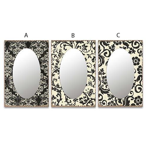 ESPEJO OVAL CENEFA BEIGE Y NEGRO 60X40CM