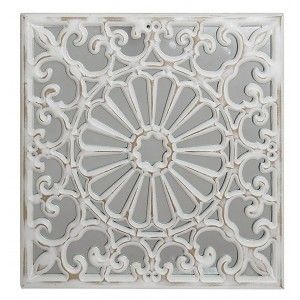 Retablo de Madera con Espejo, Mural Decorativo Pared Blanco.