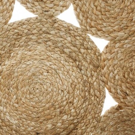 Alfombra Yute para Salón o Dormitorio, Moqueta 100% Naturales Redondas. Decoración Tapiz étnica 80 cm