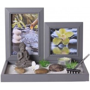 Jardín Zen Decoración Buda Original, Portavelas 26,5x18x20 cm