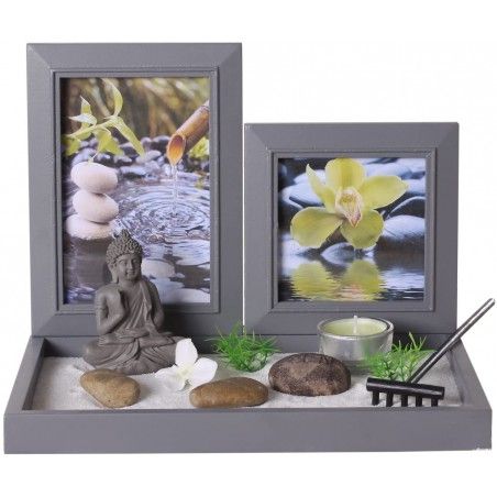 Jardín Zen Decoración Buda Original, Portavelas 26,5x18x20 cm