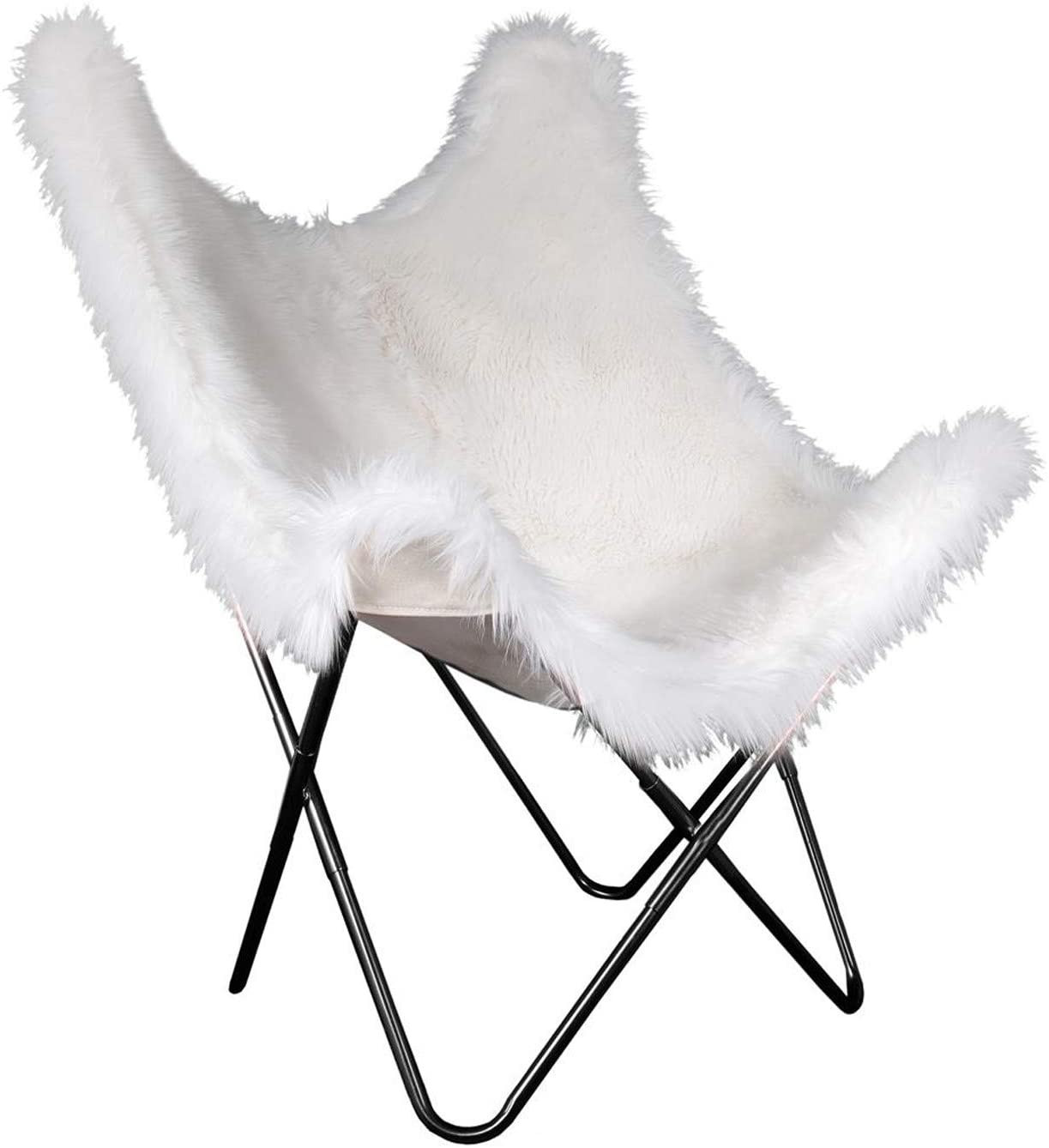 Sillón de Pelo Blanco para Salón o Dormitorio, Decoración Nórdica.