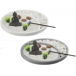 Jardin Zen Bandeja Redonda, Decoración Buda Original, Rastrillo ø22 cm