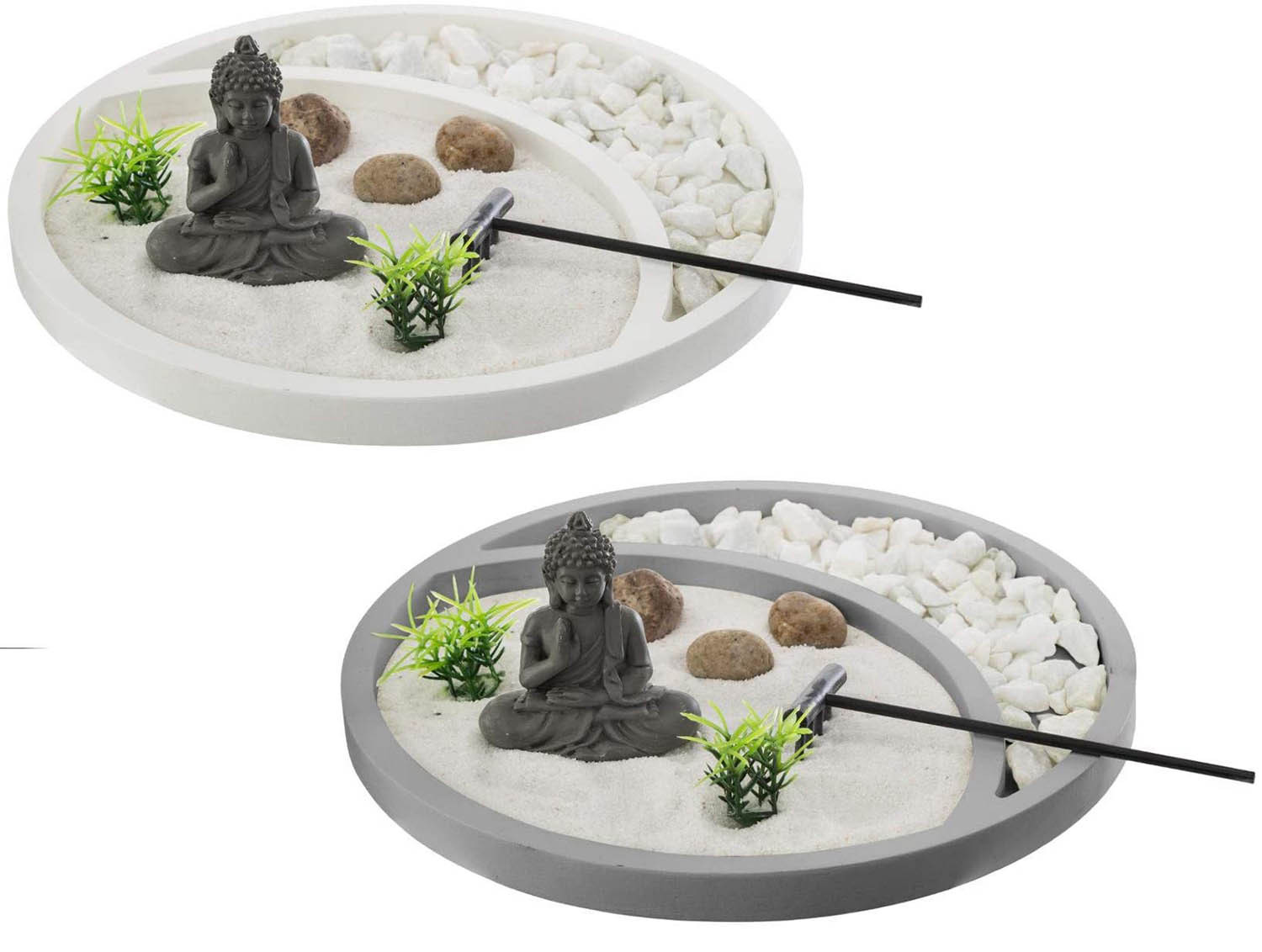 Jardin Zen Bandeja Redonda, Decoración Buda Original, Rastrillo ø22 cm