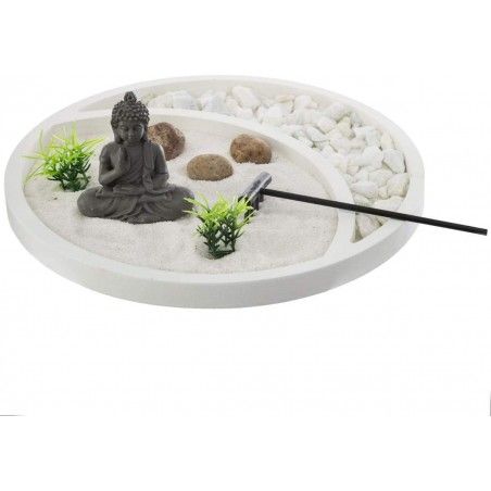 Jardin Zen Bandeja Redonda, Decoración Buda Original, Rastrillo ø22 cm