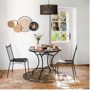 Alfombra Yute Natural Redonda para Salón, Dormitorio, Diseño Étnico 120 cm