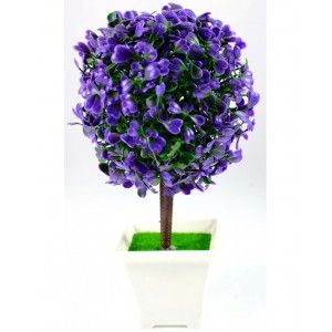 Bola de Arbusto, Mini árbol Artificial con Maceta. Flores Decorativas 23x12 cm