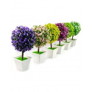 Bola de Arbusto, Mini árbol Artificial con Maceta. Flores Decorativas 23x12 cm