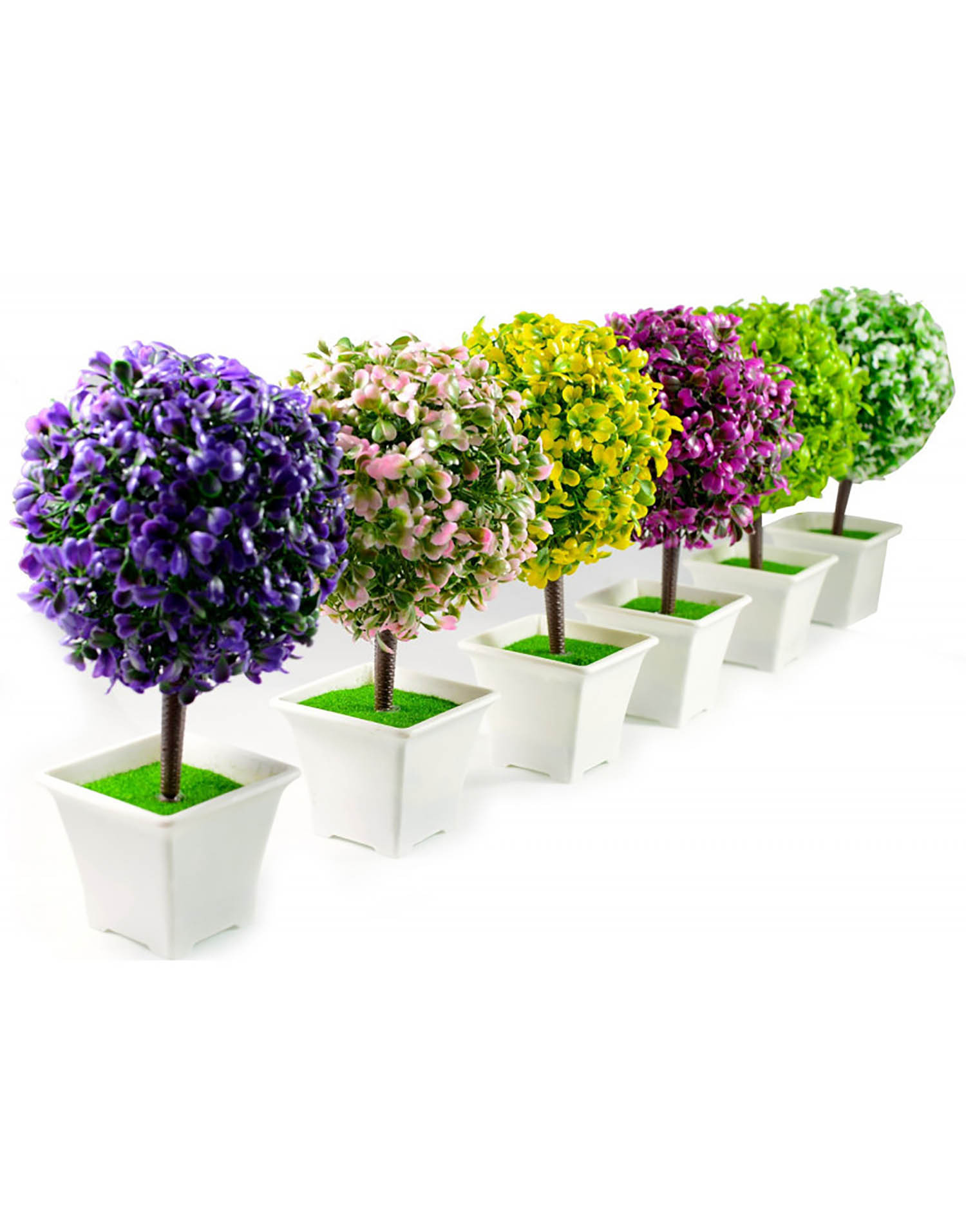 Bola de Arbusto, Mini árbol Artificial con Maceta. Flores Decorativas 23x12 cm