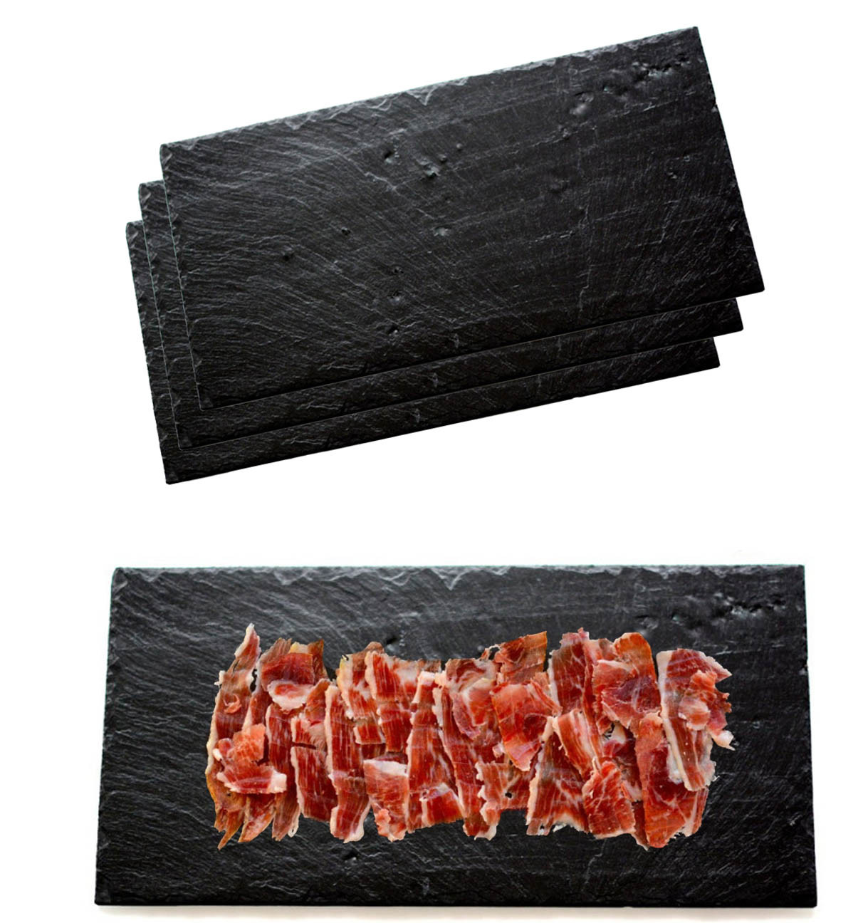 Slate cheese board of 32 x 22 cm. Set of 3 units 