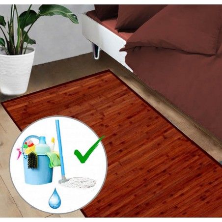 TAPIS DE BAMBOU POUR LE CORRIDOR ET LE COULOIR DE CONCEPTION MODERNE DANS LE TON DE NOYER, 75 X 175 CM.