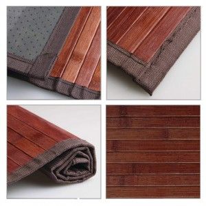 TAPPETO DI BAMBÙ PER IL CORRIDOIO E DISIMPEGNO DESIGN MODERNO IN TONALITÀ NOCE, 75 X 175 CM.