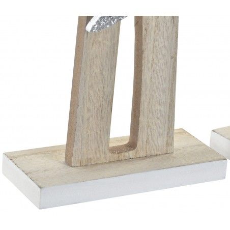 Reno Navidad Decoración, Figura de Madera Natural, Arbol de Navidad Brillante 11,5X5x35,5cm