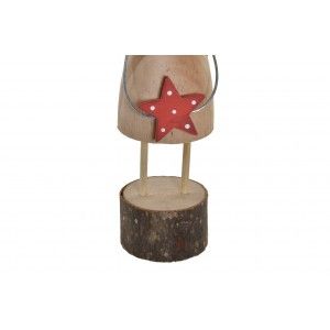 Reno Navidad Decoración, Figura de Madera Natural, Gorro Papá Noel 7X11X22 cm