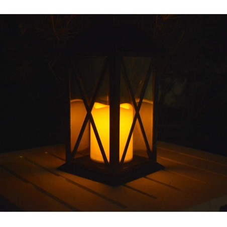 Farol Vela Decorativa, Iluminación LED, Lámpara Decoración Exterior, Vintage 28 cm