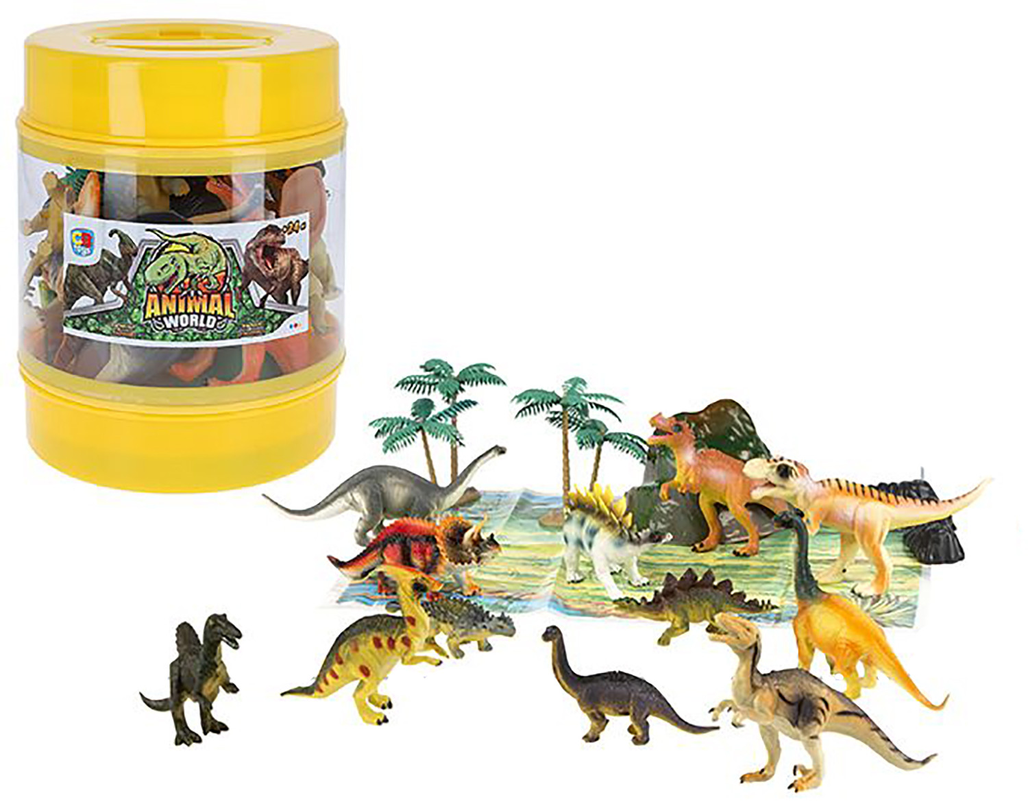 Animales bote con 18 piezas, figuras de Animales infantiles. Juguetes para niños 18X23cm