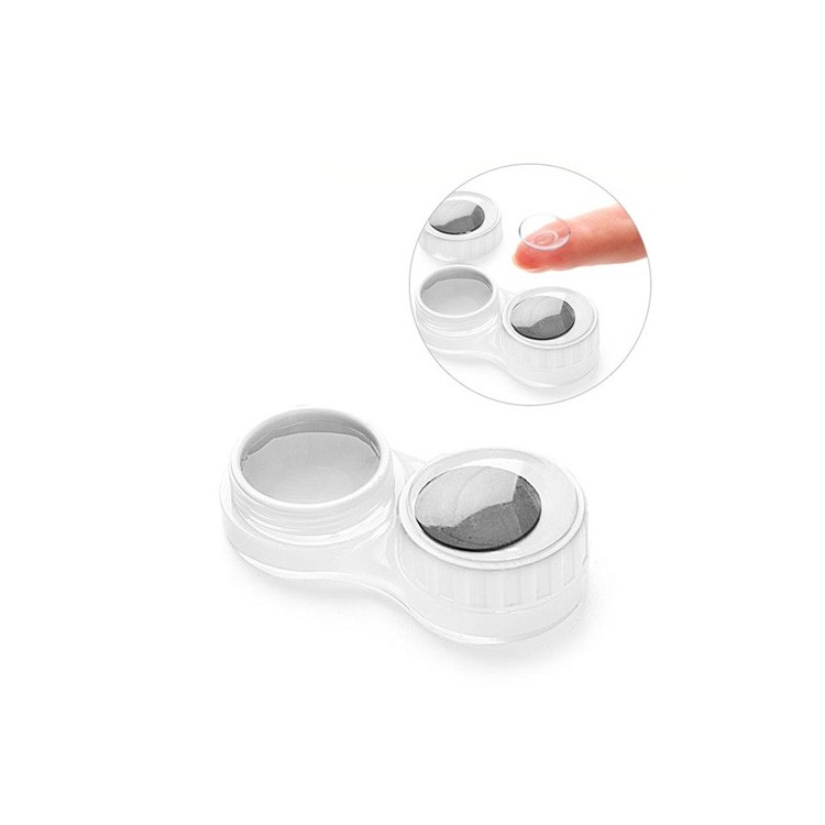 Estuche para lentillas Googly blanco
