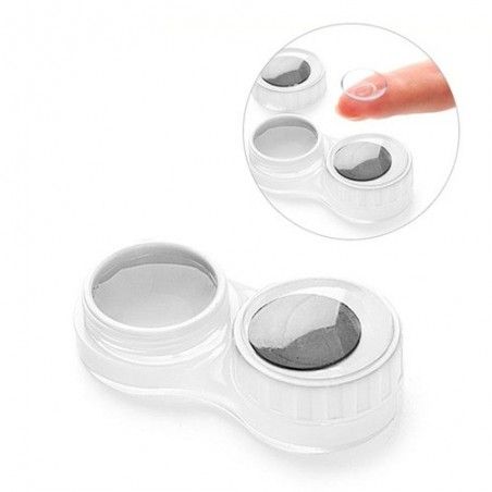 Estuche para lentillas Googly blanco