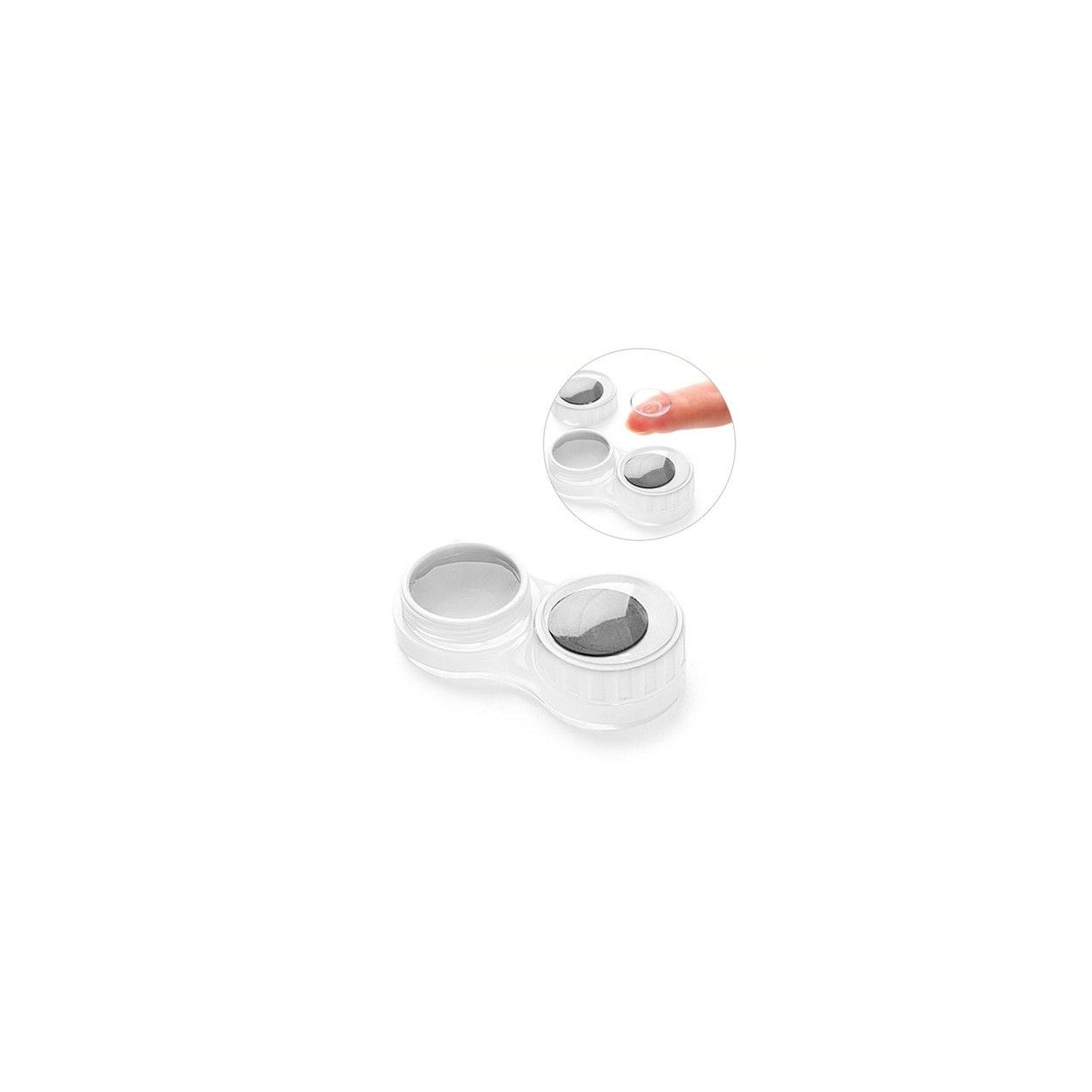 Cas pour les lentilles de contact Écarquillés blanc